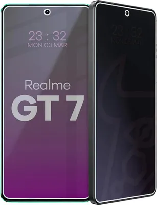 Produktbild von Hybridglas mit Privatschutzfilter für Realme GT 7, Bizon Glass Mule Shadow, Matt