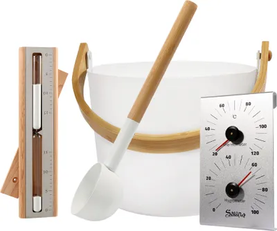 Produktbild von HOME DELUXE Saunazubehör MIYU – Weiß | Hochwertiges Zubehör für Sauna & Wellness