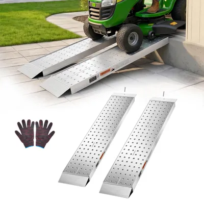 Image de VEVOR - 2 rampes de chargement, dimensions 1396 x 304 mm, rampes pour remorques avec surfaces antidérapantes et capacité de charge totale de 1360 kg, rampes de chargement en aluminium pour motos, tondeuses, tracteurs, remorques