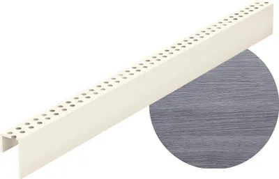 Produktbild von VOX Perforierte Lüftungsleiste 3m für Fassadenpaneele Kerrafront - Belüftungsprofil - Beton-Eiche