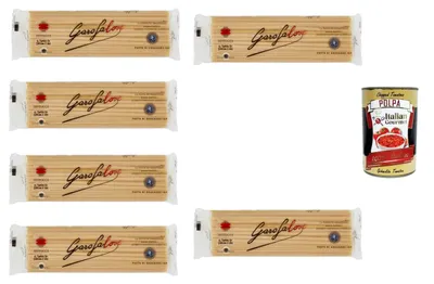 Produktbild von Italian Gourmet Fettucce Nr. 15 Pasta di Gragnano IGP 6 x 500g | Italienische Bandnudeln aus Hartweizengrieß, bronzegeraut | ideal zu Ragù, Pesto & Alfredo | Vorratspack + Italian Gourmet Polpa