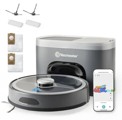 Produktbild von Vacmaster REi Saugroboter mit Absaugstation, LiDAR-Navigation, WLAN-App und Sprachsteuerung für Teppiche und Hartböden