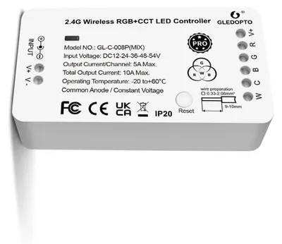 Zigbee LED-Controller RGBCCT 1ID, dimmbar, 12-24 V, für LED-Streifen