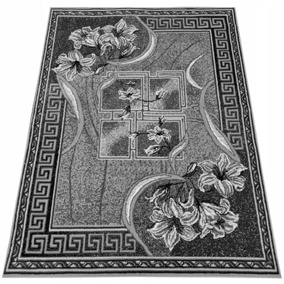 Obrázek produktu pro Vzorovaný koberec 120x170 cm LUKEN - šedý / černý