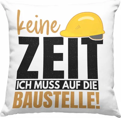 Produktbild von Trendation - Bauherr Geschenk Spruch Deko-Kissen mit Füllung 40x40 Bauherrin Männer Lustiger Spruch Baustelle (Grün)