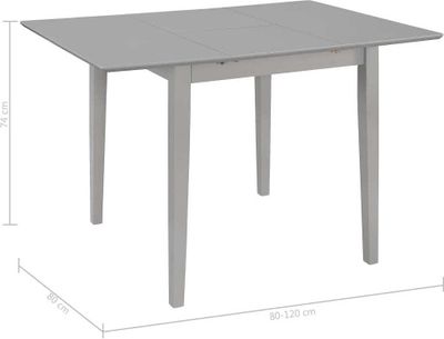 vidaXL Rozkládací jídelní stůl Grey (80-120)x80x74 cm MDF
