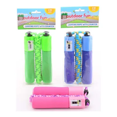 Image de Corde à sauter Basic Outdoor Fun avec compteur 210 cm Assortis