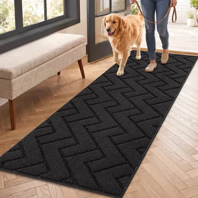 Productafbeelding van Binnenmat 50x150 cm, vuilvanger, antislip, wasbaar, donkergrijs
