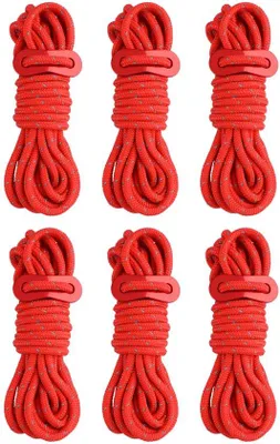 Produktbild von Parachutetaue Nylon-Drahtseil mit Metallschlüssel, Schnitthilfen, rot, 6er-Pack