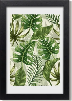 Produktbild von Bild 20x30 MDF-Rahmen, Wandkunst Tropische Blätter