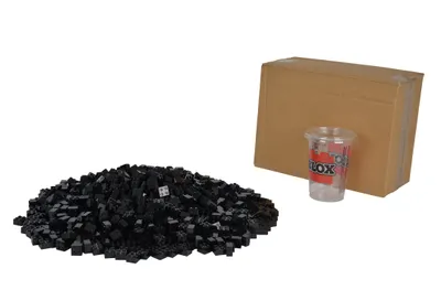 Produktbild von Simba Blox, 1000 schwarze Bausteine für Kinder ab 3 Jahren, 4er Steine, im Karton, vollkompatibel mit vielen anderen Herstellern