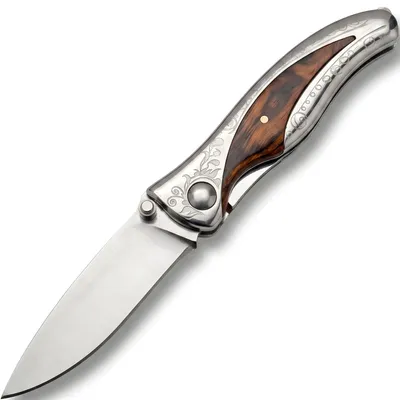 Image de Couteau Pliant Outdoor B3122 - Élégant et Pratique en Marron/Argenté KP40394