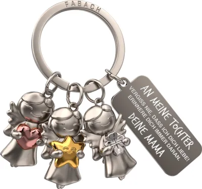 Produktbild von "3 Stars" Schutzengel Schlüsselanhänger - Engel Glücksbringer mit Gravur "An meine Tochter: Vergiss nie, dass ich dich liebe"