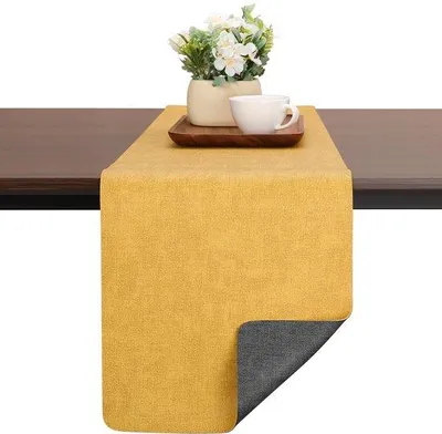 Produktbild von Hitzebeständiger Tischläufer, antirutsch, waschbar, graugelb, 30x140cm