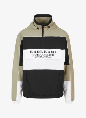 Obrázok produktu pre Karl Kani Tkaná retro vetrovka olivová/čierna/biela - L