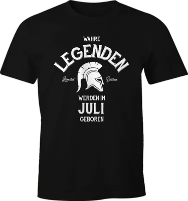 Produktbild von Herren Geburtstags T-Shirt Legenden werden im [Wunschmonat] geboren Geburtstagsgeschenk Moonworks® Juli schwarz S