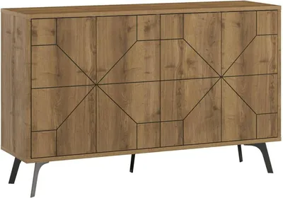 Immagine prodotto di Dmora Credenza Brunale 35x123x77.4h cm Marrone Rovere, Apertura Battente 4 Ante