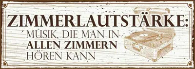 Produktbild von vianmo Holzschild 10x27 cm Zimmerlautstärke: Musik, die man in Spruch Zitat