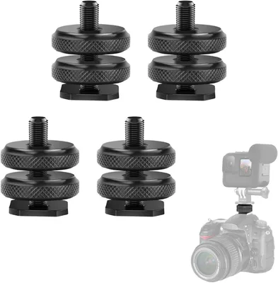 Productafbeelding van Hot Shoe Adapter - Statiefschroef Adapter - Camera Accessoires - Beschermende Voering - 4 Stuks - Zwart