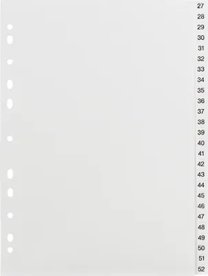 Produktbild von Soennecken Register 2119 DIN A4 1-52 volle Höhe PP weiß