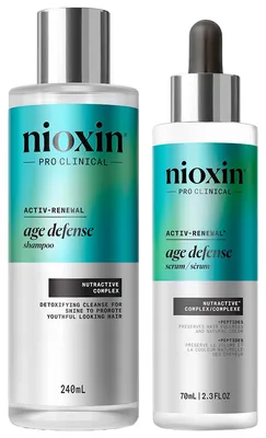 Productafbeelding van Nioxin - Age Defense Shampoo & Serum voor Ouder en Grijs wordend Haar, AI-gegenereerde afbeelding