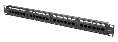 Obrázok produktu pre Lanberg PPU6-1024-B, Čierna, Kov, 1U, 445 mm, 44,5 mm, 32,5 mm