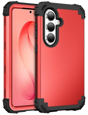 Image de Étui pour Samsung Galaxy S26+ : étui hybride 3-en-1 en PC et TPU, résistant aux chocs et durable, rouge