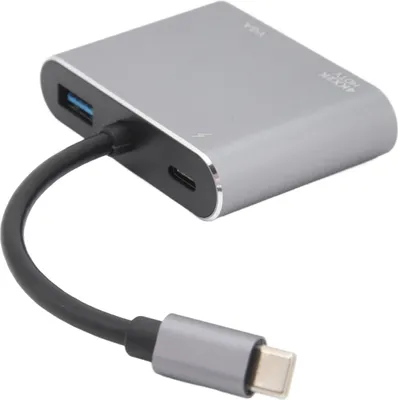 Obrázek produktu pro 4 v 1 typ C hub, rozhraní 4K HD displeje, VGA, USB 3.0, víceportová dokovací stanice pro notebooky, dokovací stanice