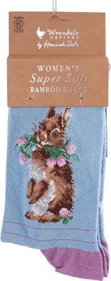 Produktbild von Wrendale Designs Damen Socken Kaninchen & Glücksklee
