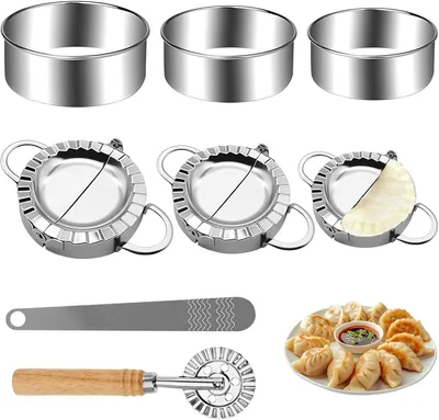 Image de Ensemble de machine à raviolis, 8 pièces, en acier inoxydable, pour la cuisine