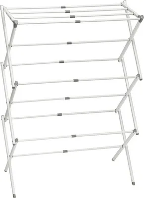 Produktbild von mDesign Turmwäscheständer Wäscheständer Standtrockner klappbar  Metall Weiß/Grau