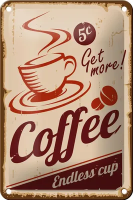 Produktbild von Blechschild Retro 12x18cm Coffee Endless cup Kaffee