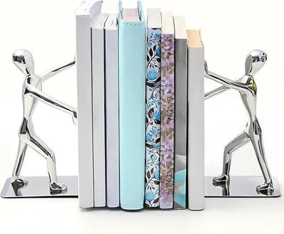 Produktbild von Famanu Bücherstützen Edelstahl - Antirutsch, 1 Paar (2 Stück)