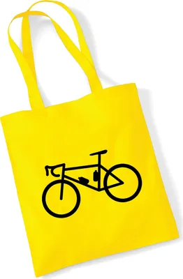Produktbild von Huuraa Jutebeutel Bike Fahrrad 10 Liter Yellow Baumwolle Tasche Geschenkidee