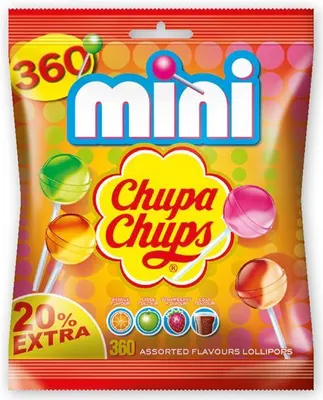 Produktbild von Chupa Chups Mini Lutscher 4 Sorten Lollies im Nachfüllbeutel 2160g