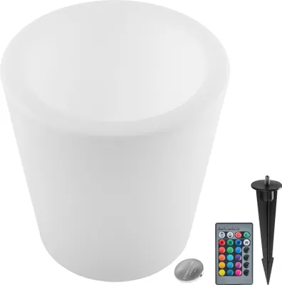 Produktbild von tectake® Leuchtzylinder Luminous Curve Cooler als Sektkühler mit LED-Beleuchtung, 12 W 38 x 40 cm, inkl. Erdspieß