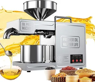 Immagine prodotto di Pressa elettrica automatica per olio in acciaio inossidabile da 820 W, estrattore di olio da cucina per uso domestico, 220 V