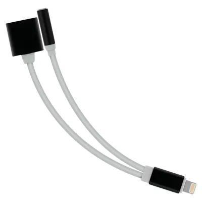 Produktbild von Apple Lightning auf Lightning / 3,5mm Buchse Audio- & Ladeadapter - Weiß
