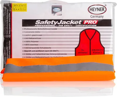 Produktbild von HEYNER® Warnweste Sicherheitsweste Erwachsene XL Fahrrad - Reflexstreifen I Universelle Größe mit Klettverschluss, 100% Polyester I 30° C Waschbar - Orange