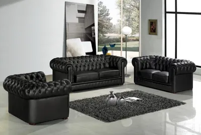 Immagine prodotto di Divano Chesterfield imbottito in pelle classica Schaffhau 3+2+1 posti - 21