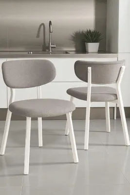 Produktbild von Skye Decor, Stuhlset (2 Stück) aus Metall & Plywood, Grau/Weiß, 100% Komfort