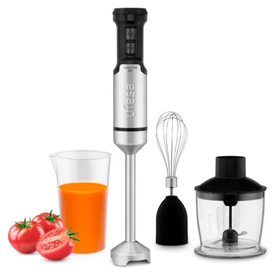 Stabmixer 1500 W, 24 Stufen + Turbo, 4 Edelstahlmesser, Zubehör