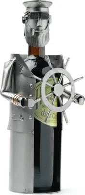 Produktbild von Weinhalter Kapitän aus Metall – Handgefertigte Deko-Skulptur