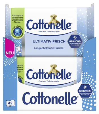 Obrázok produktu pre Vlhčený toaletný papier Cottonelle Ultimate Fresh, technológia DEODYCYLX, 12x42