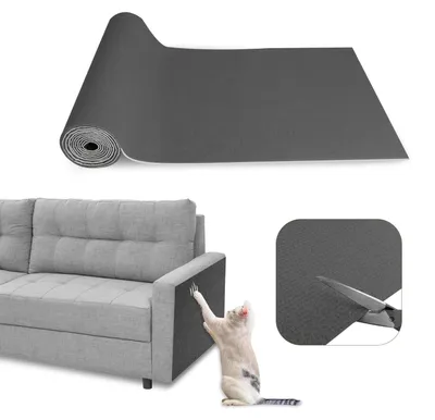 Zdjęcie produktu dla Omgoods - Samoprzylepna mata dla kotów - 40 x 200 cm, ochrona mebli (ciemnoszary)