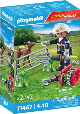 Produktbild von PLAYMOBIL Action Heroes Feuerwehrmission: Tierrettung 71467
