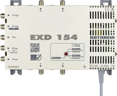 Zdjęcie produktu dla Kathrein EXD 154, 5 wejś., 300 - 2350 MHz, 5 - 862 MHz, 9 dB, 30 dB, IP30