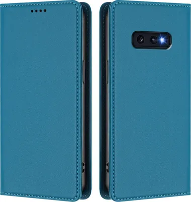 Image de Etui en cuir pour Samsung Galaxy S10E, étui magnétique en cuirPolyuréthaneavec support Lake blue