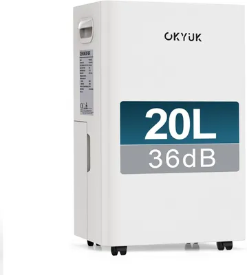 Obrázek produktu pro Elektrický odvlhčovač vzduchu, kapacita 10 litrů, s digitálním displejem zobrazujícím vlhkost vzduchu, vhodný pro domácnosti, pro místnosti do 60 m², s automatickým vypínáním