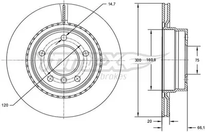 Produktbild von 2x TOMEX brakes Bremsscheibe TX 72-72 hinten für BMW 3 Touring (E91) 3 GT (F34)